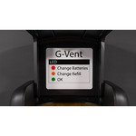 G-Vent innovatív ventilátoros légfrissítő készülék Venturi-hatású légáramlással, akár 55m3 illatosítására, elemes, műanyag, fekete