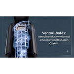 G-Vent innovatív ventilátoros légfrissítő készülék Venturi-hatású légáramlással, akár 55m3 illatosítására, elemes, műanyag, fekete