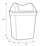 Katrin intim hulladékgyűjtő (szemetes), 8 literes, műanyag, fekete