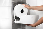 Katrin mini toalettpapír (wc papír) adagoló, 19 cm toalettpapírokhoz, fehér