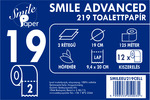 Smile Advanced 219 toalettpapír (wc papír), 19 cm átmérő, 125 méter, 2 rétegű, hófehér, 100% cellulóz, 12 tekercs/zsák