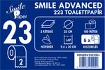 Smile Advanced 223 toalettpapír (wc papír), 23 cm átmérő, 180 méter, 2 rétegű, hófehér, 100% cellulóz, 6 tekercs/zsák