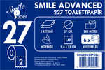 Smile Advanced 227 toalettpapír (wc papír), 27 cm átmérő, 280 méter, 2 rétegű, hófehér, 100% cellulóz, 6 tekercs/zsák