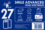 Smile Advanced tekercses ipari kéztörlő, 27 cm átmérő, 232 méter, 2 rétegű, hófehér, 100% cellulóz, 2 tekercs/zsák