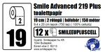Smile Advanced Plus 219 toalettpapír (wc papír), 19 cm átmérő, 150 méter, 2 rétegű, hófehér, 100% cellulóz, 12 tekercs/zsák