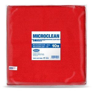 Bonus MicroCLEAN kendő 10 db-os, piros, HACCP/HoReCa, B326