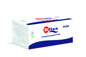 BulkySoft Bliss V ''210'' EASYPACK hajtogatott kéztörlő, 2 rétegű, hófehér, 25x21 cm, 210 lap, 15 csomag/doboz