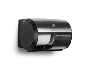 BulkySoft Evsolution 2-ROLL toalettpapír (wc papír) adagoló, ezüst/fekete (egyenkénti lapadagolás)