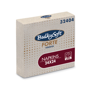 BulkySoft Forte Havana szalvéta, 2 rétegű, 24x24 cm, 100 lap, 1/4 hajtott, barna, 100% újrahasznosított