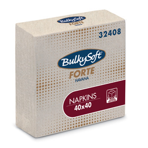BulkySoft Forte Havana szalvéta, 2 rétegű, 40x40 cm, 100 lap, 1/4 hajtott, barna, 100% újrahasznosított