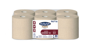 BulkySoft Forte Havana Midi tekercses kéztörlő, 19 cm, 2 rétegű, barna, 150 méter/tekercs, 100% újrahasznosított, 6 tekercs/zsák