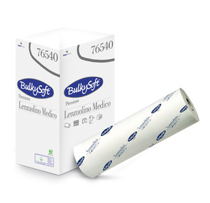 BulkySoft Excellence orvosi lepedő, 60 cm széles, 100 méteres, 2 rétegű, hófehér, 100% cellulóz, 6 tekercs/doboz
