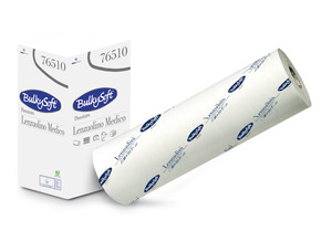 BulkySoft Premium orvosi lepedő, 60 cm széles, 70 méteres, 2 rétegű, hófehér, 100% cellulóz, 6 tekercs/doboz