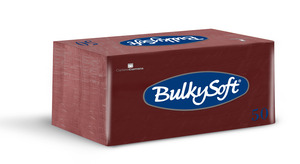 BulkySoft szalvéta bordó, 2 rétegű, 33x33 cm, 50 lap, 1/8 hajtott, 40 csomag/karton