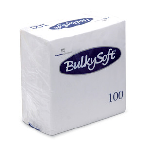 BulkySoft szalvéta fehér, 2 rétegű, 24x24 cm, 100 lap, 1/4 hajtott, 20 csomag/karton