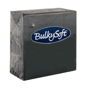 BulkySoft szalvéta fekete, 2 rétegű, 33x33 cm, 100 lap, 1/4 hajtott, 20 csomag/karton