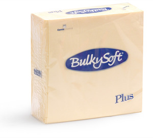 BulkySoft szalvéta krém, 2 rétegű, 38x38 cm, 40 lap, 1/4 hajtott, 36 csomag/karton