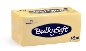 BulkySoft szalvéta krém, 2 rétegű, 38x38 cm, 40 lap, 1/8 hajtott, 20 csomag/karton