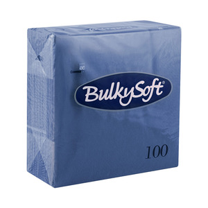 BulkySoft szalvéta sötétkék, 2 rétegű, 33x33 cm, 100 lap, 1/4 hajtott, 20 csomag/karton