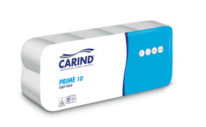 Carind Prime 10 toalettpapír (wc papír), 2 rétegű, 104 lapos, fehér, 10 tekercs/csomag