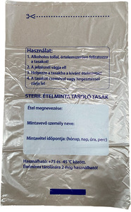 Ételminta tasak 200x360 mm, 25 mikronos, 1000 db/csomag