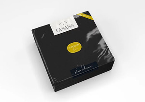 Fasana Airlaid textil hatású szalvéta fekete, 1 rétegű, 40x40 cm, 50 lap, 1/4 hajtott, 10 csomag/karton