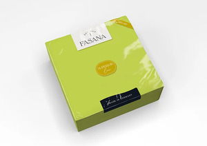 Fasana Airlaid textil hatású szalvéta lime zöld, 1 rétegű, 40x40 cm, 50 lap, 1/4 hajtott, 10 csomag/karton