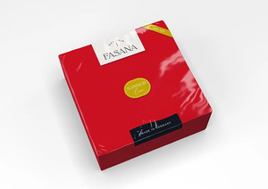 Fasana Airlaid textil hatású szalvéta vörös, 1 rétegű, 40x40 cm, 50 lap, 1/4 hajtott, 10 csomag/karton