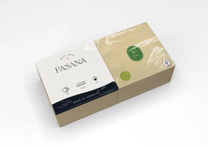Fasana Bio Line szalvéta fehérítetlen szövetből, 2 rétegű, 24x24 cm, 250 lap, 1/4 hajtott, 4 csomag/karton