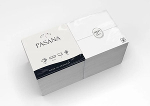 Fasana Lunch szalvéta fehér, 2 rétegű, 36x36 cm, 250 lap, 1/8 hajtott, 4 csomag/karton