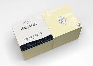 Fasana Dinner szalvéta krém, 3 rétegű, 40x40 cm, 250 lap, 1/4 hajtott, 4 csomag/karton