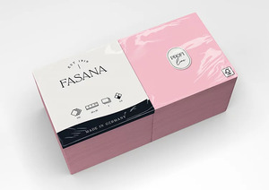 Fasana Dinner szalvéta rózsaszín, 3 rétegű, 40x40 cm, 250 lap, 1/4 hajtott, 4 csomag/karton
