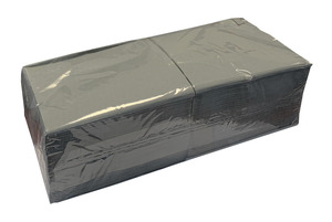 Gasztro szalvéta antracit/szürke, 2 rétegű, 34x34 cm, 250 lap, 1/4 hajtott, 14 csomag/karton