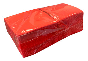 Gasztro szalvéta piros, 2 rétegű, 34x34 cm, 250 lap, 1/4 hajtott, 14 csomag/karton