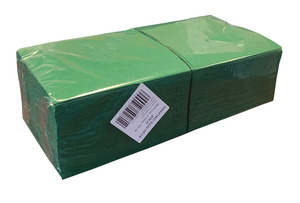 Gasztro szalvéta zöld, 2 rétegű, 34x34 cm, 250 lap, 1/4 hajtott, 14 csomag/karton