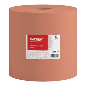 Katrin Industrial L Brown ipari kéztörlő, 37 cm átmérő, 1000 méter, 1 rétegű, barna, 1 tekercs/zsák