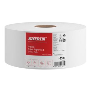 Katrin Jumbo Toilet S2 toalettpapír (wc papír), 19cm, 2 rétegű, fehér, 12 tekercs/zsák