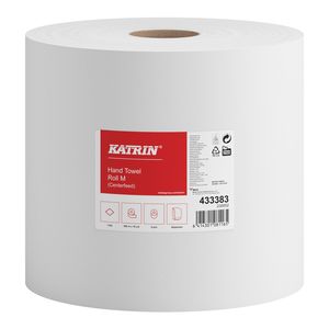 Katrin Medium 300 tekercses kéztörlő, 19cm/300m, 1 rétegű, törtfehér, 6 tekercs/zsák