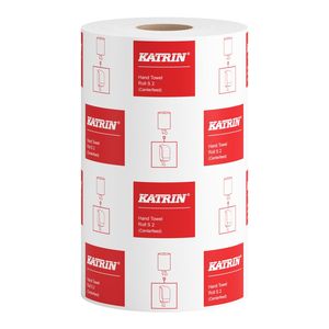 Katrin Small 75M tekercses kéztörlő, 14cm, 75 méter, 2 rétegű, fehér, 12 tekercs/zsák, KIFUTÓ!
