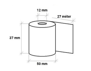 Hőpapírszalag (thermo tekercs) 37x50x12