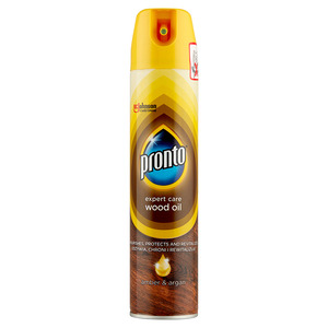 Pronto Expert Care Wood Amber & Argan bútorápoló aeroszol, 250 ml