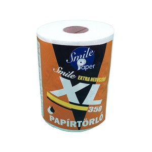 Smile XL tekercses kéztörlő, 2 rétegű, hófehér, 350 lapos, 70 méteres, 19,5x20 cm lapok, 100% cellulóz, 6 tekercs/zsák