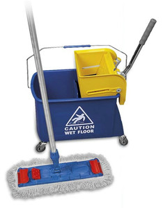 Takarítókocsi 20 literes felmosó vödörrel, mop préssel+40 cm mop szettel (1538)