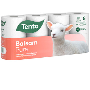 Tento Balsam Pure toalettpapír (wc papír), 3 rétegű, 150 lapos, 8 tekercs/csomag