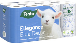 Tento Ellegance Blue Decor toalettpapír (wc papír), 3 rétegű, 150 lapos, 16 tekercs/csomag