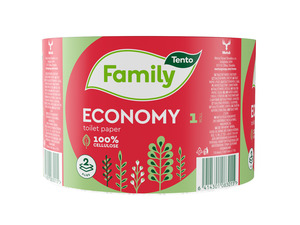 Tento Family Economy toalettpapír (wc papír), 2 rétegű, fehér, 68 méter/tekercs