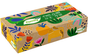 Tento Family Flat 100 papírzsebkendő/kozmetikai kendő, 2 rétegű, 100 kendő/doboz