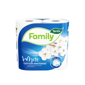 Tento Family White toalettpapír (wc papír), 2 rétegű, fehér, 150 lapos, 4 tekercs/csomag